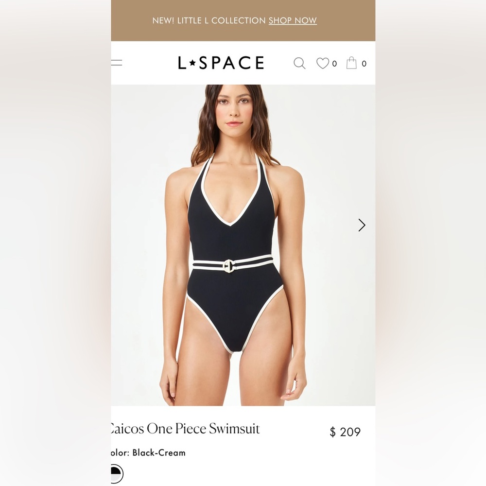 l*space, Caicos One Piece Swimsuit. Size medium. Worn once!